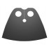 Minifigure, Cape Cloth, Very Short - Traditional Starched Fabric: {черен}