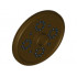 Minifigure, Shield Round with Stud and Ring Around Edge with Silver Dots Pattern: {тъмно кафяв}
