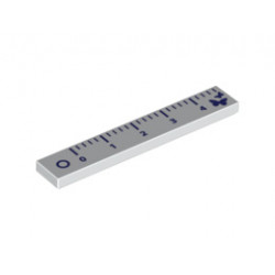 Tile 1 x 6 with Ruler Pattern: {бял}