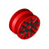 Wheel 11mm D. x 6mm with 8 'Y' Spokes with Black Outline Pattern: {ярко червен}