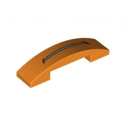 Slope, Curved 4 x 1 Double with Mouth Open Pattern: {ярко оранжев}