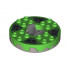 Turntable 6 x 6 Round Base Serrated with Bright Green Top and Dark Bluish Gray Stone Heads Pattern (Ninjago Spinner): {сребърно метален}