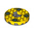 Turntable 6 x 6 Round Base Serrated with Yellow Top and White and Dark Blue Hypnobrai Pattern (Ninjago Spinner): {титаниево метален}