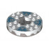 Turntable 6 x 6 Round Base Serrated with White Top and White Heads on Medium Blue Ice Shards Pattern (Ninjago Spinner): {сребърно метален}