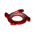 Ring 4 x 4 with 2 x 2 Hole and 4 Snake Head Ends and Black and White Scales Snake Pattern (Ninjago Spinner Crown): {ярко червен}
