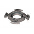 Ring 4 x 4 with 2 x 2 Hole and 4 Arrow Ends with Black Spikes Pattern (Ninjago Spinner Crown): {сребърно метален}