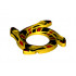 Ring 4 x 4 with 2 x 2 Hole and 4 Snake Head Ends and Red and Black Scales Snake Pattern (Ninjago Spinner Crown): {ярко жълт}
