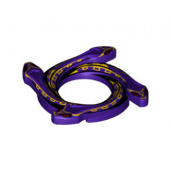 Ring 4 x 4 with 2 x 2 Hole and 4 Snake Head Ends and Yellow Scales Snake Pattern (Ninjago Spinner Crown): {светло виолетов}