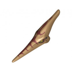 Dinosaur Head Pteranodon with Eyes and Dark Red Stripes Pattern: {умерен нуга}