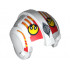 Minifigure, Headgear Helmet SW Rebel Pilot with Yellow Rebel Logo, Red and Yellow Stripes Pattern: {бял}