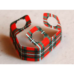 Minifigure, Skirt Cloth Length 8mm with Green and White Tartan Kilt Pattern: {ярко червен}