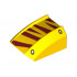 Slope, Curved 2 x 2 Lip with Rivets and Dark Red Tiger Stripes Pattern: {ярко жълт}