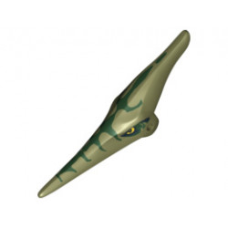 Dinosaur Head Pteranodon with Eyes and Dark Green Stripes Pattern: {маслинено зелен}