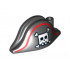 Minifigure, Headgear Hat, Pirate Bicorne with Large Square Skull and Crossbones and Red Line Pattern: {черен}