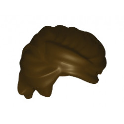 Minifigure, Hair Swept Back Tousled: {тъмно кафяв}