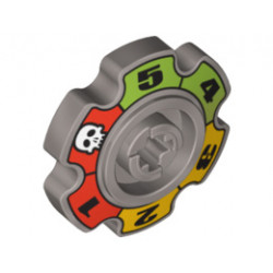 Technic Tread Sprocket Wheel Small with Glatorian Game Pattern: {сребърно метален}