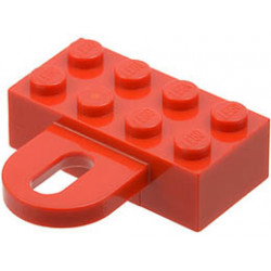 Brick, Modified 2 x 4 with Coupling, Female: {ярко червен}