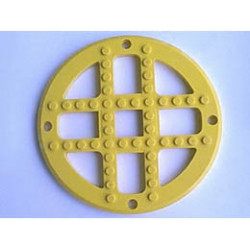 Fabuland Plate, Round 13 2/3 Stud Diameter - (Ferris Wheel Side, Merry-Go-Round Type 2 Base): {ярко жълт}