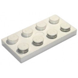 Electric Plate 2 x 4 with Contacts: {бял}