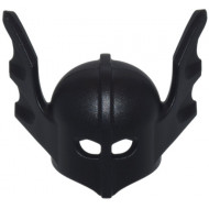 Black Minifigure, Headgear Helmet with Bat Wings, Rounded Top, Angled Wings: {черен}
