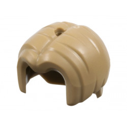 Minifigure, Hair Bowl Cut Parted in Center, Hole on Top: {пясъчно жълт}