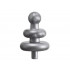Minifigure, Antenna with 2 Diffusers and Small Pin: {сребърно метален}