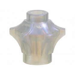 Rock 1 x 1 Crystal 6 Point (Mace Head / Brick, Round 1 x 1 with 6 Barbs / Points): {прозрачен опал}