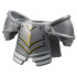 Minifigure Armor Breastplate with Leg Protection and Large Round Shoulder Pads with Gold Trim, Black Panel Lines and Rivets Pattern: {сребърно метален}