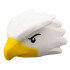 Minifigure, Head, Modified Bird (Eagle) with Black Eyes and Eyebrows, Yellow Beak Pattern: {бял}