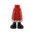 Mini Doll Hips and Skirt Long, Robe with Gold Buttons and White Trim, Black Boots Pattern - Thick Hinge: {ярко червен}