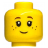Minifigure, Head Child Black Eyelashes, Dark Red Eyebrows, Freckles Pattern: {ярко жълт}