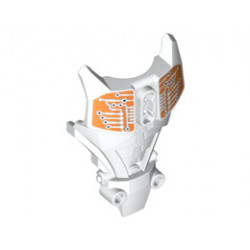 Hero Factory Full Torso Armor with White and Orange Circuitry Pattern: {бял}