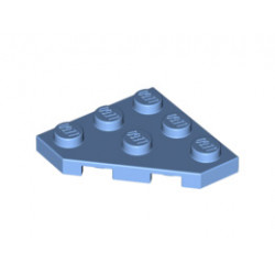 Wedge, Plate 3 x 3 Cut Corner: {умерено син}