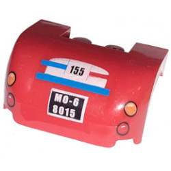 Vehicle, Mudguard 3 x 4 x 1 2/3 Curved with Back with Taillights, '155' and 'MO-6 8015' License Plate Pattern: {ярко червен}