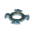 Ring 4 x 4 with 2 x 2 Hole and 4 Swirl Ends with Yellow Scales Pattern (Ninjago Spinner Crown): {прозрачно син}
