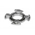 Ring 4 x 4 with 2 x 2 Hole and 4 Swirl Ends with Black and Silver Pattern (Ninjago Spinner Crown): {прозрачен}
