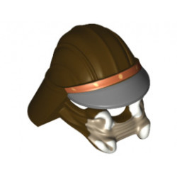 Minifigure, Headgear Helmet SW Skiff Guard (Lando Pattern): {тъмно кафяв}