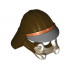 Minifigure, Headgear Helmet SW Skiff Guard (Lando Pattern): {тъмно кафяв}