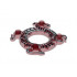 Ring 4 x 4 with 2 x 2 Hole and 2 Intertwined Snakes with White and Black Pattern (Ninjago Spinner Crown): {прозрачно червен}