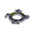 Ring 4 x 4 with 2 x 2 Hole and 2 Intertwined Snakes with Lime Green Pattern (Ninjago Spinner Crown): {прозрачно ярко синьо-виолетов}