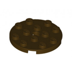 Плочка 4X4 кръгла с щракалка: {тъмно кафяв}