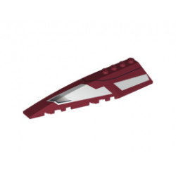 Wedge 12 x 3 Left with White Panels and Black Line Pattern: {нов тъмно червен}