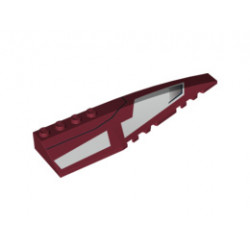 Wedge 12 x 3 Right with White Panels and Black Line Pattern: {нов тъмно червен}