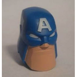 Large Figure Head Modified Super Heroes Captain America with Light Nougat Face Pattern : {ярко син}