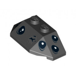 Wedge 2 x 4 Triple with Spider Eyes Pattern: {черен}