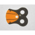 Minifigure, Armor Pauldron Cloth with Black Neck and 4 Thin Black Stripes Pattern, Thick Border: {ярко оранжев}