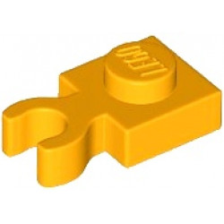 Plate, Modified 1 x 1 with Open O Clip Thick (Vertical Grip): {огнено жълто-оранжев}