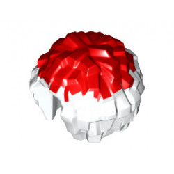 Minifigure, Utensil Cheerleader Pom Pom with Red Top Pattern: {бял}
