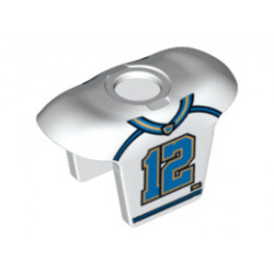 Minifigure, Hockey Body Armor with Football Jersey and Number 12 Pattern: {бял}