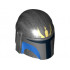 Minifigure, Headgear Helmet with Holes, SW Mandalorian with Light Lime Trident Pattern: {титаниево метален}